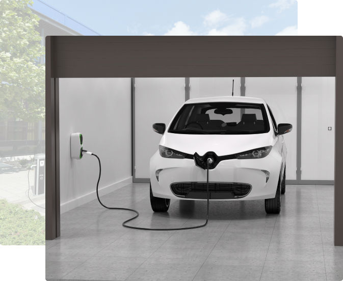 EV charging in a garage